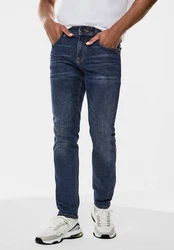STREET ONE MEN Slim-fit Jeans Dunkelblau/Blau