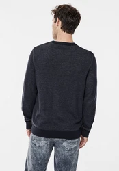 STREET ONE MEN Rundhalspullover Melange