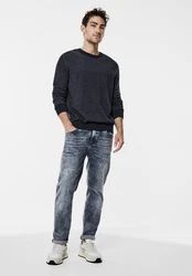 STREET ONE MEN Rundhalspullover Melange