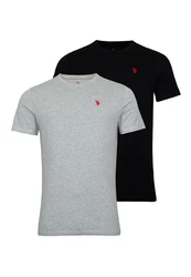 U.S. Polo Assn T-Shirt 2er Pack Rundhals Rot/Grau/Hellgrau/Dunkelgrau/Beige
