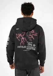 SUBLEVEL Oversized Backprint Hoodie Dunkelgrau/Schwarz/Grau