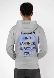 SUBLEVEL Oversized Backprint Hoodie Grau/Hellgrau/Blau