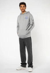 SUBLEVEL Oversized Backprint Hoodie Grau/Hellgrau/Blau