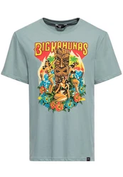 KingKerosin Print-Shirt Big Kahunas Grün/Rot/Blau/Schwarz