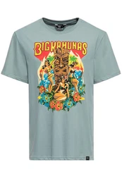 KingKerosin Print-Shirt Big Kahunas Grün/Rot/Blau/Schwarz