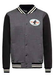 KingKerosin Collegejacke Super Cock Hellgrau/Dunkelgrau/Schwarz/Grau