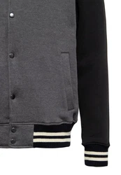 KingKerosin Collegejacke Super Cock Hellgrau/Dunkelgrau/Schwarz/Grau