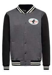 KingKerosin Collegejacke Super Cock Hellgrau/Dunkelgrau/Schwarz/Grau