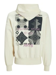 Jack & Jones Sweatshirt JORNOHO BACK GRAPHIC SWEAT HOOD Beige/Khaki/Creme/Braun/Weiß