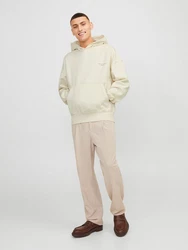 Jack & Jones Sweatshirt JORNOHO BACK GRAPHIC SWEAT HOOD Beige/Khaki/Creme/Braun/Weiß