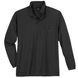 Poloshirt Groe Gren Herren Langarm-Polo anthrazit melange Softknit