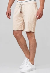 Indicode Sweatshorts Eddy Beige/Hellblau/Creme