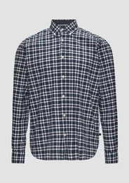Langarmhemd Regular Fit: Kariertes Hemd mit Button-Down-Kragen Logo