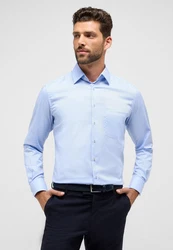 Eterna Langarmhemd Modern Fit Non Iron Hellblau/Blau