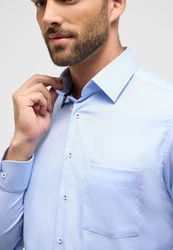 Eterna Langarmhemd Modern Fit Non Iron Hellblau/Blau