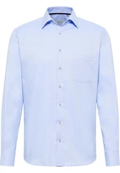 Eterna Langarmhemd Modern Fit Non Iron Hellblau/Blau