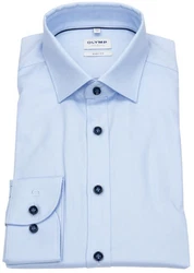 OLYMP Businesshemd Level 5 Kentkragen Dunkelblau/Hellblau/Blau