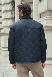 Next Steppjacke Jacke mit Cordkragen (1-St) Dunkelblau/Hellblau/Dunkelgrün/Blau