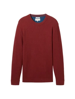 TOM TAILOR Strickpullover structured crewneck knit