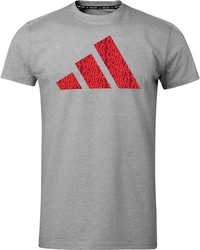 adidas Performance T-Shirt Perfo Script Graphic Tee Hellgrau/Grau/Rot
