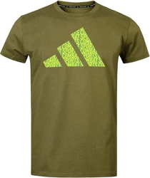 adidas Performance T-Shirt Perfo Script Graphic Tee Neonfarben/Dunkelgrün