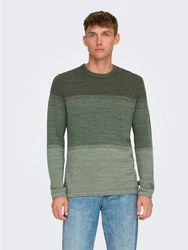 Only & Sons Pullover ONSFelix Grün/Dunkelgrün/Grau