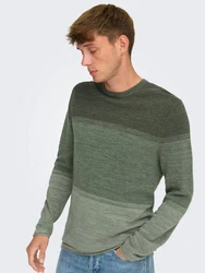 Only & Sons Pullover ONSFelix Grün/Dunkelgrün/Grau