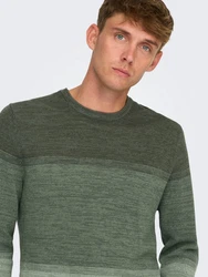 Only & Sons Pullover ONSFelix Grün/Dunkelgrün/Grau