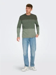 Only & Sons Pullover ONSFelix Grün/Dunkelgrün/Grau