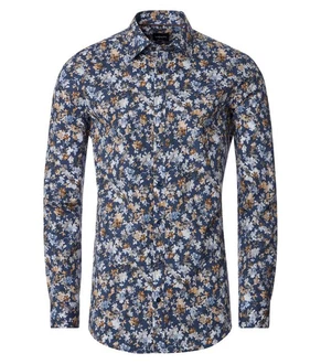 VENTI Businesshemd Print Dunkelblau/Blau/Hellblau