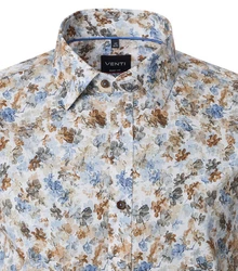 VENTI Businesshemd Print Blau/Weiß/Creme