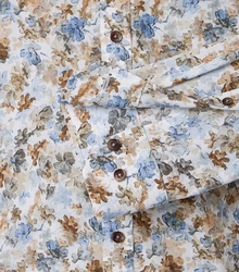 VENTI Businesshemd Print Blau/Weiß/Creme