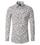 VENTI Businesshemd Print Blau/Weiß/Creme