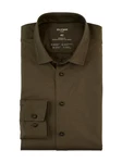 OLYMP Langarmhemd Luxor 24/Seven modern fit Jerseyshirt Dunkelgrün/Khaki/Braun