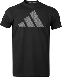 adidas Performance T-Shirt Perfo Script Graphic Tee Schwarz/Dunkelgrau/Hellgrau/Grau