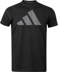 adidas Performance T-Shirt Perfo Script Graphic Tee Schwarz/Dunkelgrau/Hellgrau/Grau