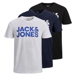 Jack & Jones T-Shirt JJECORP LOGO 3er PACK Dunkelblau/Blau/Schwarz