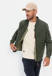 camel active Sweatjacke mit Bomberkragen Regular Fit Grün