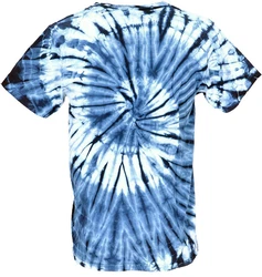 Guru-Shop T-Shirt Herren Kurzarm Tie Dye Blau/Lila/Dunkelblau