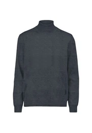Rollkragenpullover Rollkragenpullover - Casual Fit - Merino - Einfarbig - Anthrazit (1-tlg)