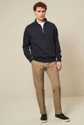 Next Stretch-Hose Slim Fit Jeans-Stil mit Gürtel Khaki/Beige/Braun