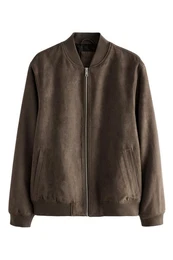 Lederimitatjacke Bomberjacke aus Velourslederimitat (1-St)