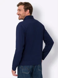 Sieh an! T-Shirt Langarm-Poloshirt Dunkelblau/Blau/Hellblau