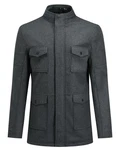 Allthemen Wollmantel mit mehreren Taschen Dunkelgrau/Dunkelblau/Grau/Hellgrau