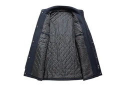 Allthemen Wollmantel mit mehreren Taschen Dunkelblau