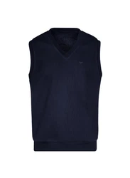 Trigema Pullunder Waffeloptik Dunkelblau/Blau