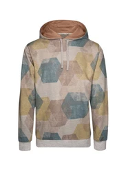 Trigema Sweatshirt Hoodie mit Allover-Print grau/melange