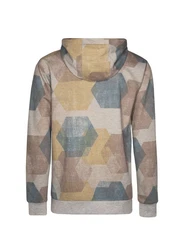 Trigema Sweatshirt Hoodie mit Allover-Print grau/melange