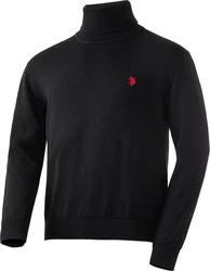 U.S. Polo Assn Rollkragenpullover Schwarz/Rot