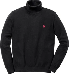 U.S. Polo Assn Rollkragenpullover Schwarz/Rot